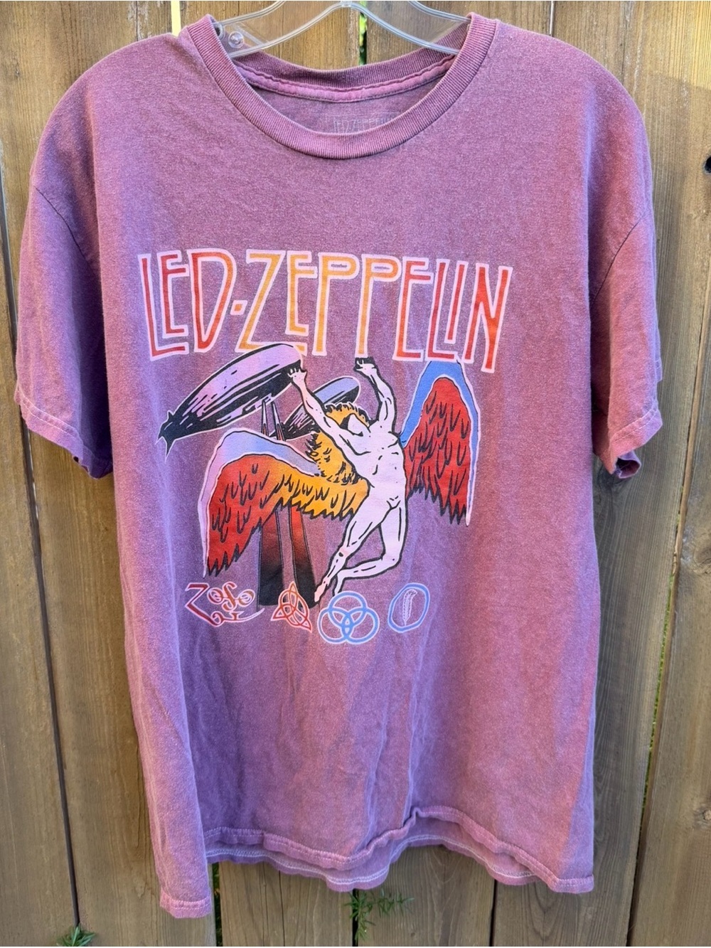 Led Zeppelin Graphic Band Tee - Faded Purple size Large